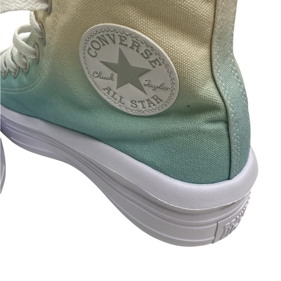 Converse Cream and Green High-Top Sneakers - Picture 4 of 8